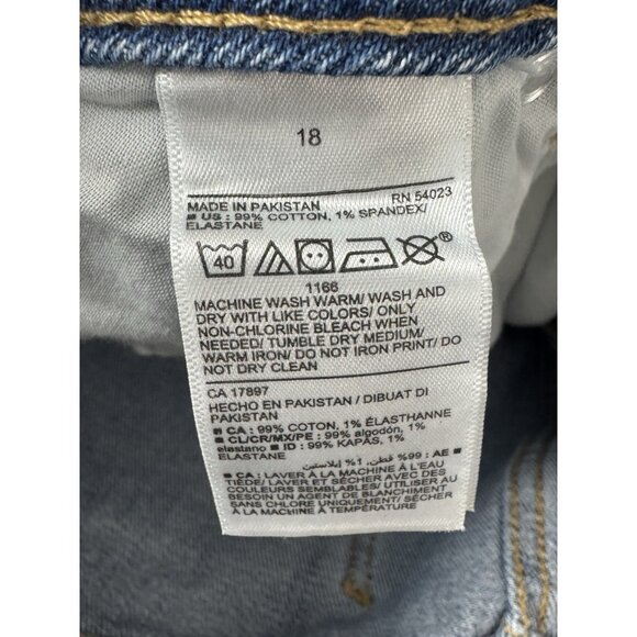 ON High Rise Pockets 18 Button Front Skirt Acid Wash Y2K 90s Vibes Skater Grunge - Picture 5 of 10